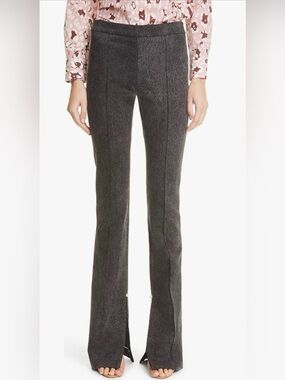 Adam Lippes Black Flare Pants with Pearl Detail – Designer Denim – Size 0